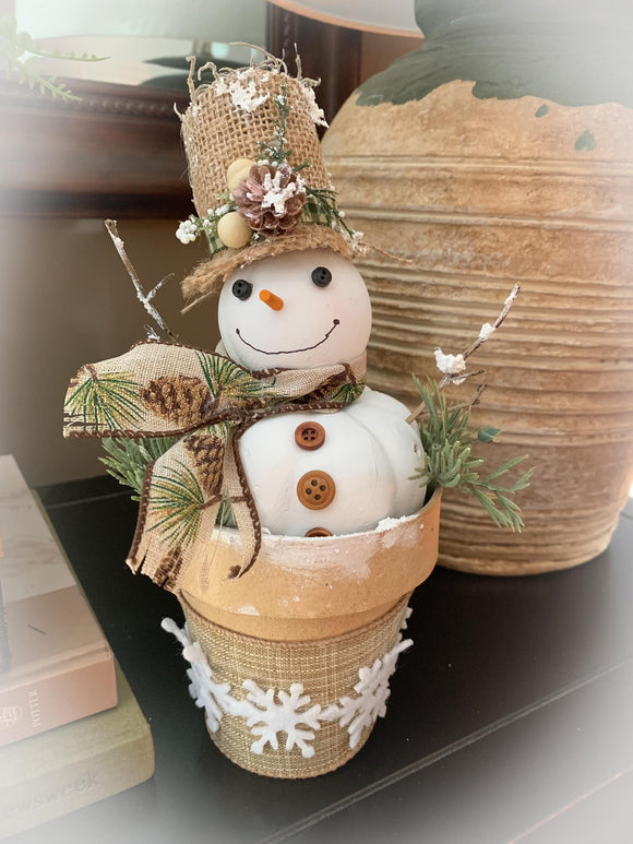 POTTED SNOWMAN