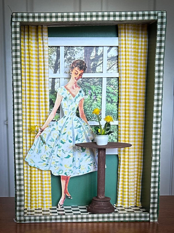 RETRO SEWING PATTERN SHADOWBOX