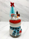 Red and Blue Snowman Topper 2023