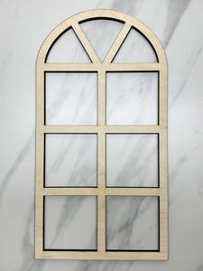 Unfinished Wood Mini Arched Window