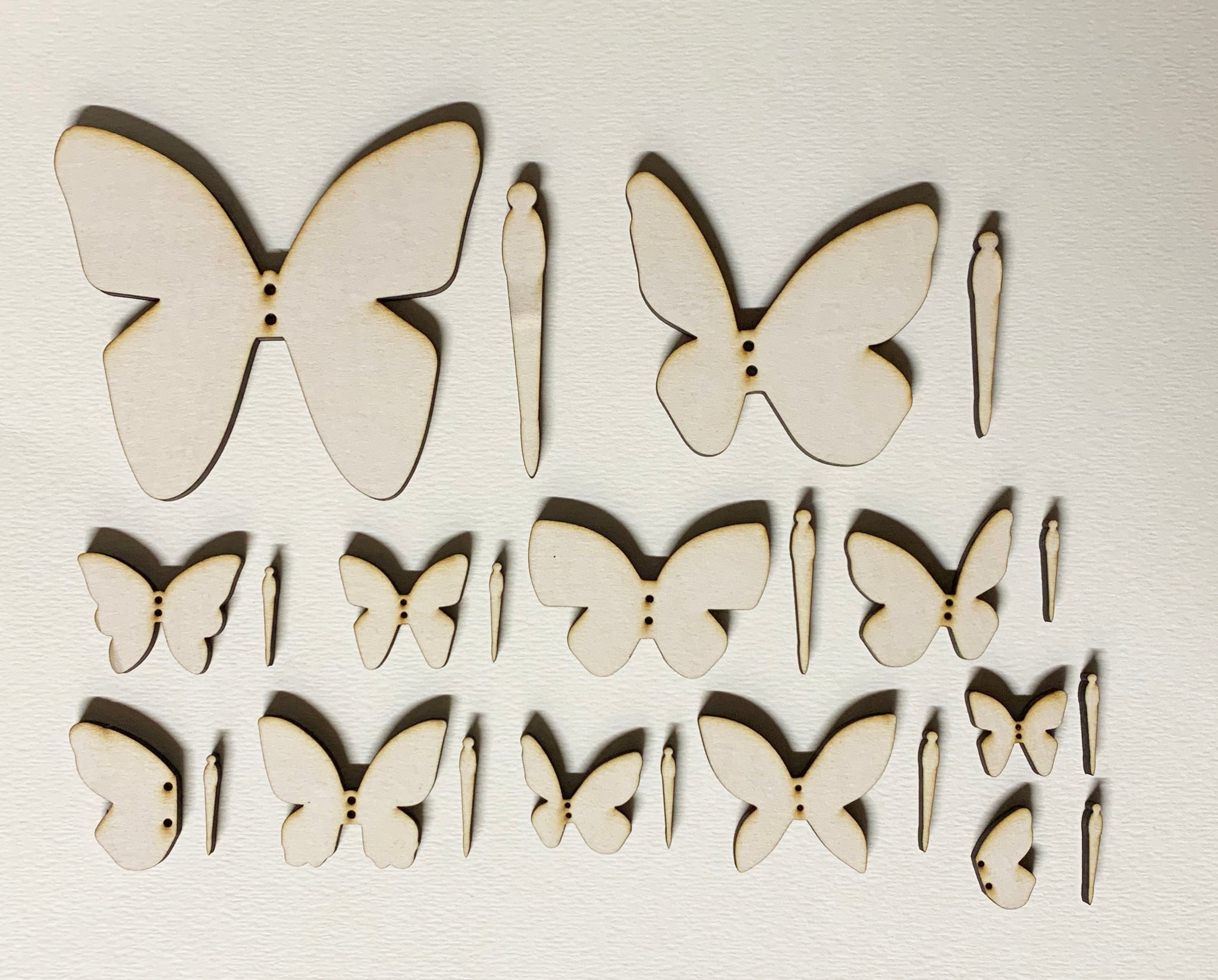 Monarch Butterfly Unpainted Wood Shape, Wood Butterfly Wing Wall