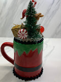Christmas Elf Mug & Elf on Reindeer Topper