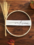 Fall Hoop Welcome Wreath with Dried Wheat