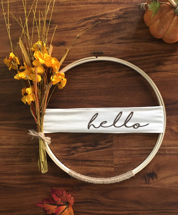 Fall Hoop Wreath with Dried Flowers