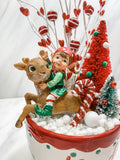 Reindeer Treats Bowl with Elf Topper