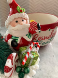 Reindeer Treats Bowl with Santa Bell Topper