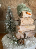 Mini Birch "Log" Snowman